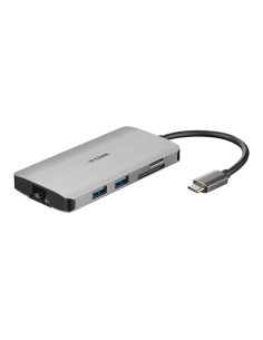 D-Link DUB-M810 base para portátil y replicador de puertos Alámbrico USB 3.2 Gen 1 (3.1 Gen 1) Type-C Aluminio