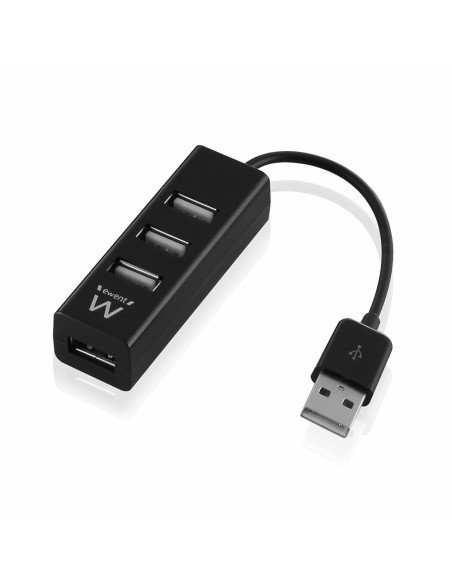 Ewent EW1123 hub de interfaz USB 2.0 480 Mbit s Negro