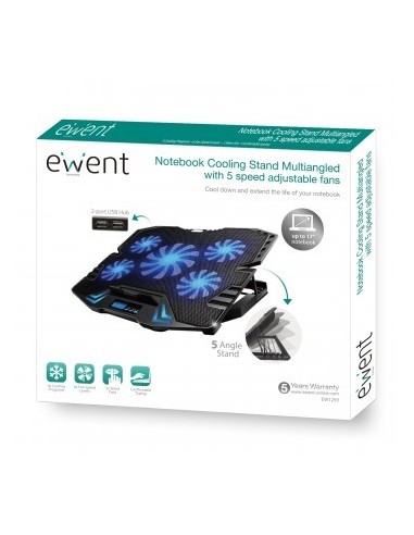 Ewent EW1259 almohadilla fría 43,2 cm (17") 2500 RPM Negro