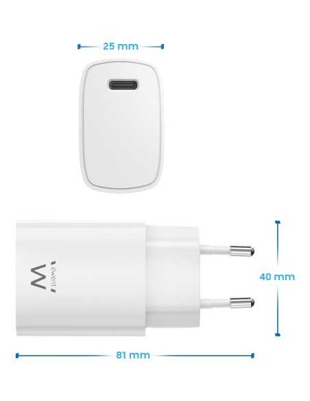Ewent EW1320_R1 cargador de dispositivo móvil Universal Blanco Corriente alterna Carga rápida Interior