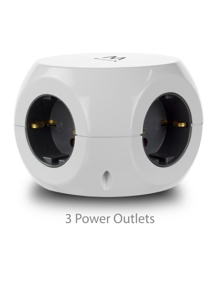 Ewent EW3939 base múltiple 1,5 m 3 salidas AC Interior Blanco