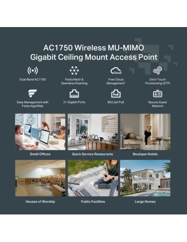 TP-Link FESTA F54 punto de acceso inalámbrico 1300 Mbit s Blanco Energía sobre Ethernet (PoE)
