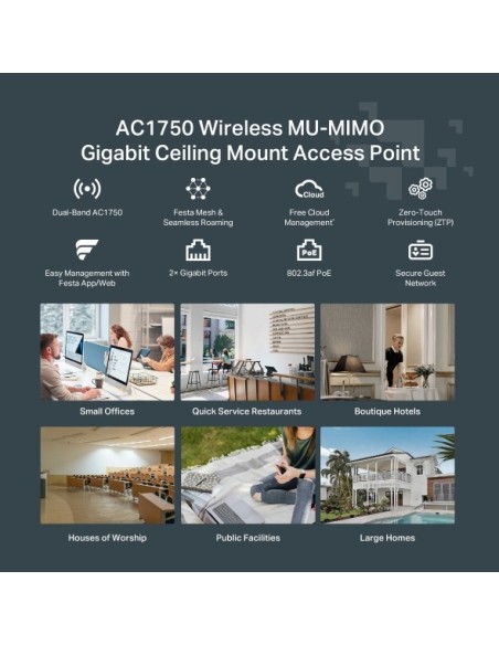 TP-Link FESTA F54 punto de acceso inalámbrico 1300 Mbit s Blanco Energía sobre Ethernet (PoE)