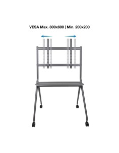 TooQ iSTAND Soporte de Suelo con Ruedas para Pantallas 50"- 86", Gris 2