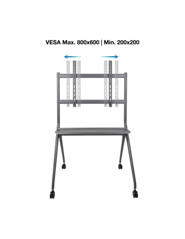 TooQ iSTAND Soporte de Suelo con Ruedas para Pantallas 50"- 86", Gris