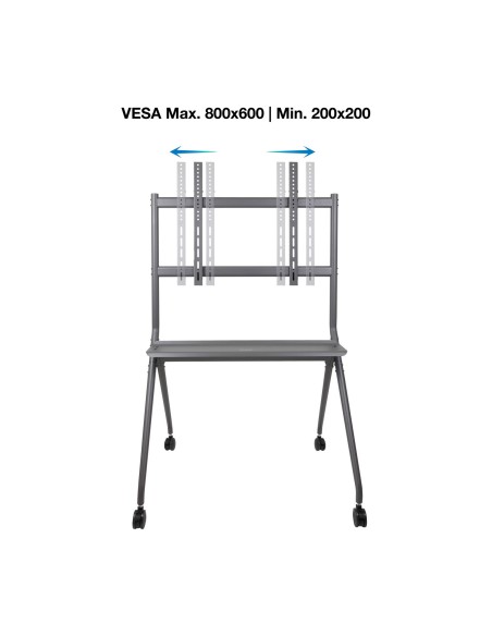 TooQ iSTAND Soporte de Suelo con Ruedas para Pantallas 50"- 86", Gris