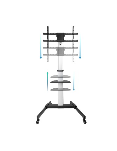TooQ Hera Soporte de Suelo de Aluminio con Ruedas para Pantalla 37"-86"