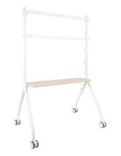 TooQ iLOVE Soporte de Suelo con Ruedas para Pantalla 49"-80", Blanco y Haya