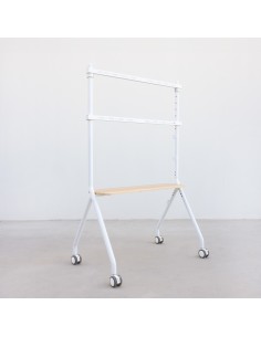 TooQ iLOVE Soporte de Suelo con Ruedas para Pantalla 49"-80", Blanco y Haya 2