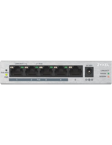 Zyxel GS1005HP No administrado Gigabit Ethernet (10 100 1000) Energía sobre Ethernet (PoE) Plata