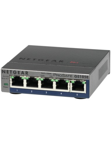 NETGEAR GS105E-200PES switch Gestionado L2 L3 Gigabit Ethernet (10 100 1000) Gris
