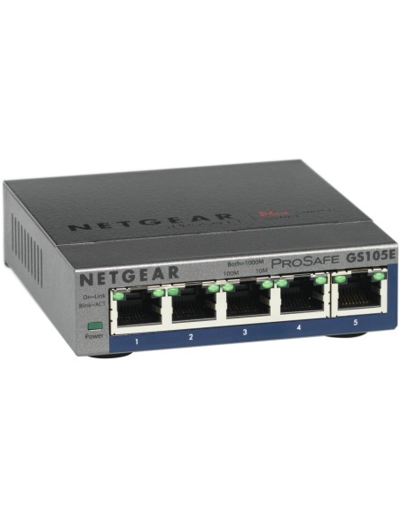 NETGEAR GS105E-200PES switch Gestionado L2 L3 Gigabit Ethernet (10 100 1000) Gris