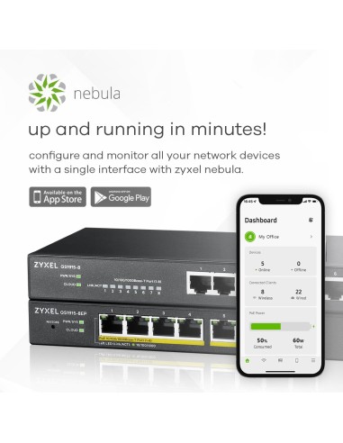 Zyxel GS1915-8EP Gestionado L2 Gigabit Ethernet (10 100 1000) Energía sobre Ethernet (PoE) Negro