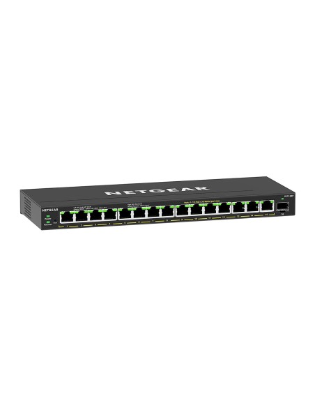 NETGEAR GS316EP-100PES switch Gestionado Gigabit Ethernet (10 100 1000) Energía sobre Ethernet (PoE) Negro