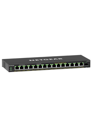 NETGEAR GS316EP-100PES switch Gestionado Gigabit Ethernet (10 100 1000) Energía sobre Ethernet (PoE) Negro