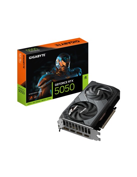 GIGABYTE GeForce RTX 5050 WINDFORCE OC 8G Tarjeta Gráfica - 8GB GDDR6, 128bit, PCI-E 5.0, 2587MHz Frecuencia del núcleo, 2 x