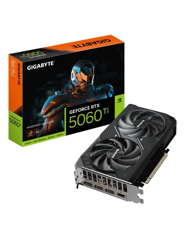 GIGABYTE GeForce RTX 5060 Ti WINDFORCE MAX OC 8G Tarjeta Gráfica – 8 GB GDDR7, 128 bits, PCI-E 5.0, 2617MHz Frecuencia del