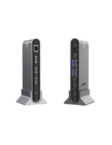 Acer HP.DSCAB.022 base para portátil y replicador de puertos Alámbrico USB 3.2 Gen 1 (3.1 Gen 1) Type-C Plata