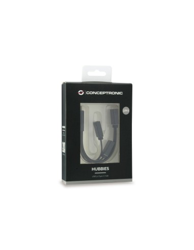 Conceptronic HUBBIES01B hub de interfaz USB 3.2 Gen 2 (3.1 Gen 2) Type-C 5000 Mbit s Negro