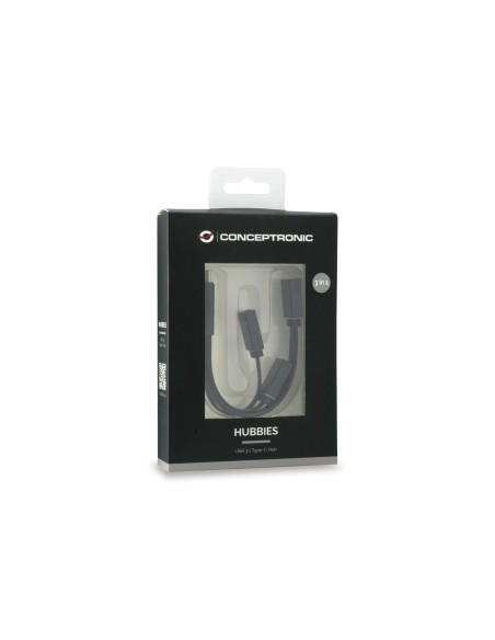 Conceptronic HUBBIES01B hub de interfaz USB 3.2 Gen 2 (3.1 Gen 2) Type-C 5000 Mbit s Negro
