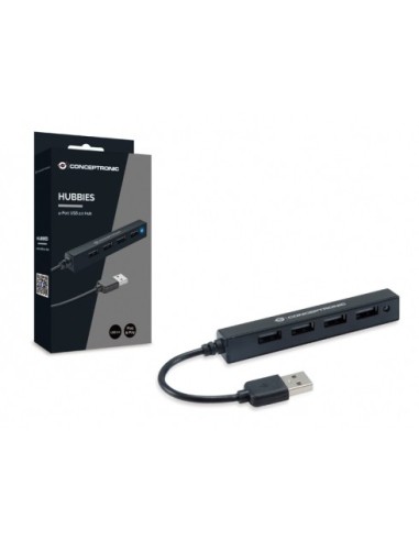 Conceptronic HUBBIES05B hub de interfaz USB 2.0 480 Mbit s Negro