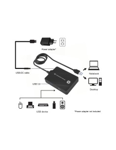 Conceptronic HUBBIES10B base para portátil y replicador de puertos USB 3.2 Gen 1 (3.1 Gen 1) Type-A Negro 2