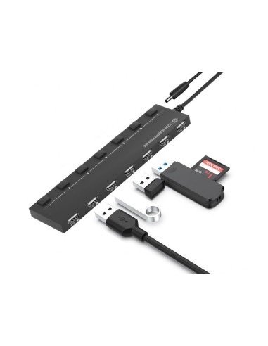 Conceptronic HUBBIES08BP hub de interfaz USB 2.0 480 Mbit s Negro