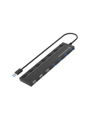 Conceptronic HUBBIES09BP hub de interfaz USB 3.2 Gen 1 (3.1 Gen 1) Type-A 5000 Mbit s Negro