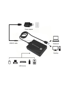 Conceptronic HUBBIES11BP base para portátil y replicador de puertos USB 3.2 Gen 1 (3.1 Gen 1) Type-A Negro 2