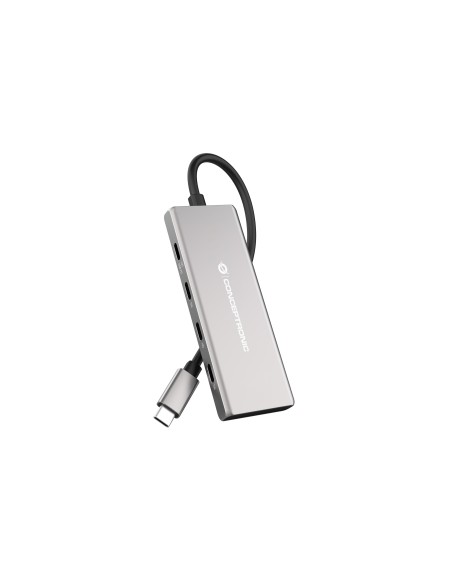 Conceptronic HUBBIES17G hub de interfaz USB 3.2 Gen 2 (3.1 Gen 2) Type-C 10000 Mbit s Gris