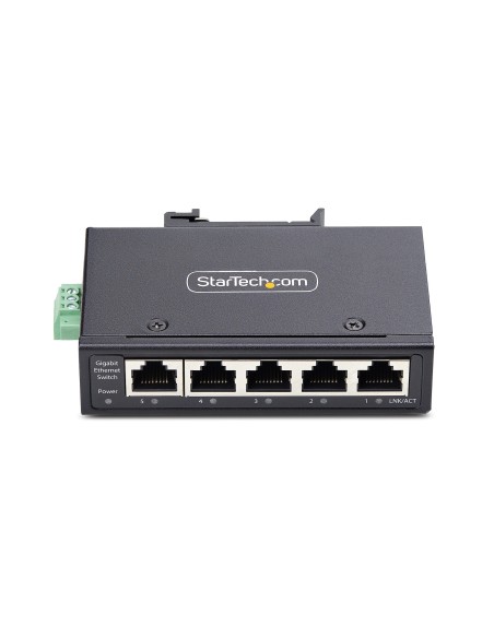 StarTech.com Switch Ethernet Industrial de 5 Puertos no Gestionado IP30 - Ethernet 100 1000 - Montaje en Pared o Carril DIN -