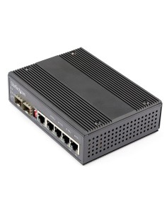 StarTech.com Switch Conmutador Industrial Ethernet Gigabit 6 Puertos - 4x RJ45 PoE - 2 Ranuras SFP PoE+ de 30W 12-48VDC DIN