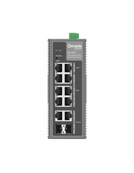 TP-Link Omada IES210GPP switch Gestionado Gigabit Ethernet (10 100 1000) Energía sobre Ethernet (PoE) DIN rail Gris