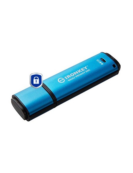 Kingston Technology IronKey 64GB USB-C Vault Privacy 50C cifrado AES-256, FIPS 197