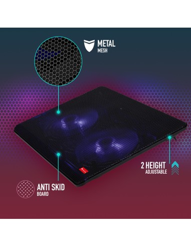 NGS Jetstand almohadilla fría 39,6 cm (15.6") 1000 RPM Negro