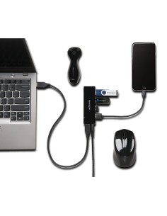 Kensington Cargador y hub USB 3.0 de cuatro puertos UH4000C 2
