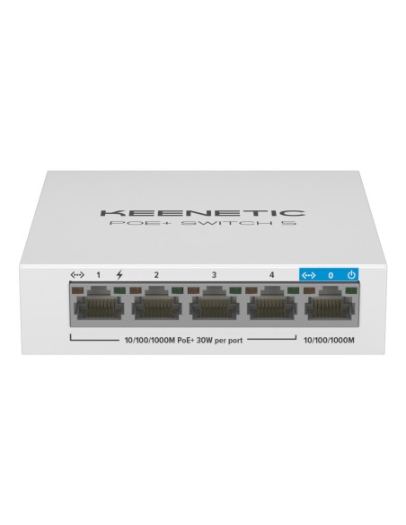 Keenetic Switch Gigabit de 5 puertos con 4 puertos PoE+ y asignación de energía de 60 W