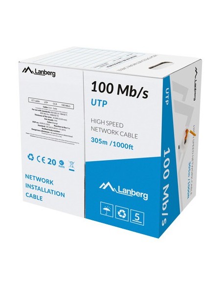 Lanberg LCU5-10CC-0305-O cable de red Naranja 305 m Cat5 U UTP (UTP)