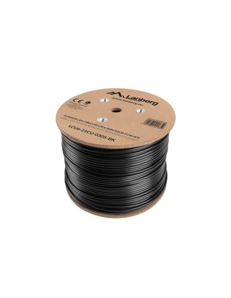 Lanberg LCU6-21CU-0305-BK cable de red Negro 305 m Cat6 U UTP (UTP)