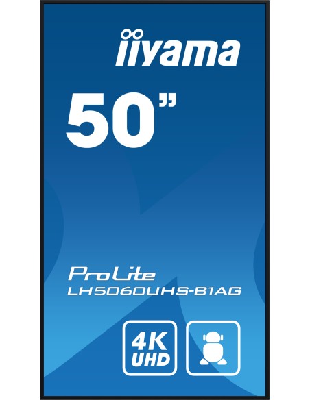 iiyama LH5060UHS-B1AG pantalla de señalización Pizarra de caballete digital 125,7 cm (49.5") LED Wifi 500 cd   m² 4K Ultra HD