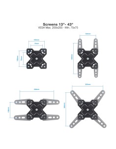 TooQ Soporte de Pared para Pantallas 13"-43", Negro 2