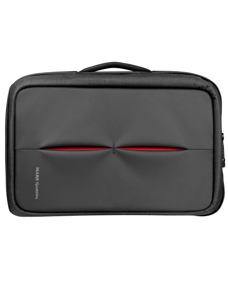 Mars Gaming MB2 - Mochila-Maletín gaming (impermeable, candado TSA, hasta 17,3 pulgadas, puerto externo USB, anti robos, asa de