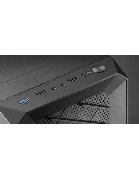 Mars Gaming MC-2000, Caja Semitorre ATX, Ventana Lateral Completa, Diseño Frontal Mesh, 1x Ventilador Ultra-silencioso FDB