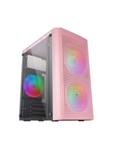 Mars Gaming MC300P Rosa, Caja PC Micro ATX, Cristal Templado, Frontal MESH, 3xVentilador FRGB 2