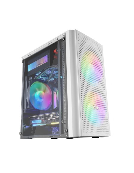 Mars Gaming MC300W Blanco, Caja PC Micro ATX, Cristal Templado, Frontal MESH, 3xVentilador FRGB