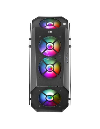 Mars Gaming MC51, Caja PC Gaming ATX, Doble Cristal Templado, 5x Ventilador RGB 12cm, Negro