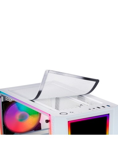 Mars Gaming MC-ART Blanco, Caja PC Gaming ATX, Doble Cristal Templado Dibujable, ARGB 12 Modos, Ventilador 12 cm