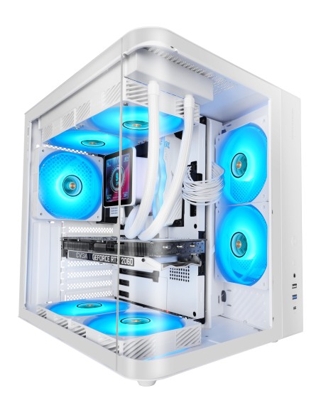 Mars Gaming MC-CURVW Midi Tower Negro, Blanco