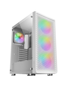 Mars Gaming MC-F, Semitorre Gaming ATX, Ventana Completa Cristal Templado, Frontal Metal-Mesh, 4X Ventiladores ARGB 120mm,