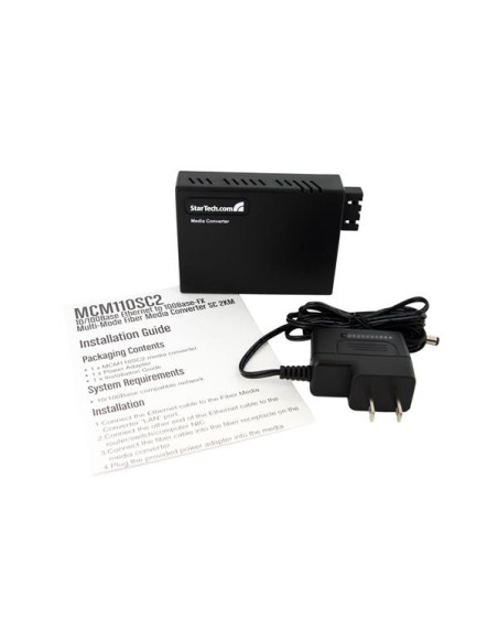 StarTech.com Conversor de Medios Ethernet RJ45 a Fibra Óptica Multimodo SC - 2Km